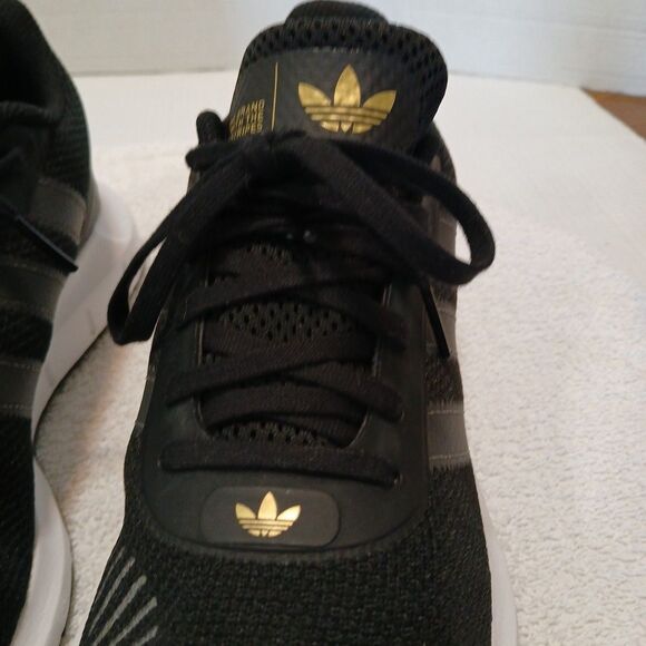 Adidas Originals Swift Run Black/Gray Gold Logo Womens 8 FW1645 Athletic Shoes - Picture 14 of 16